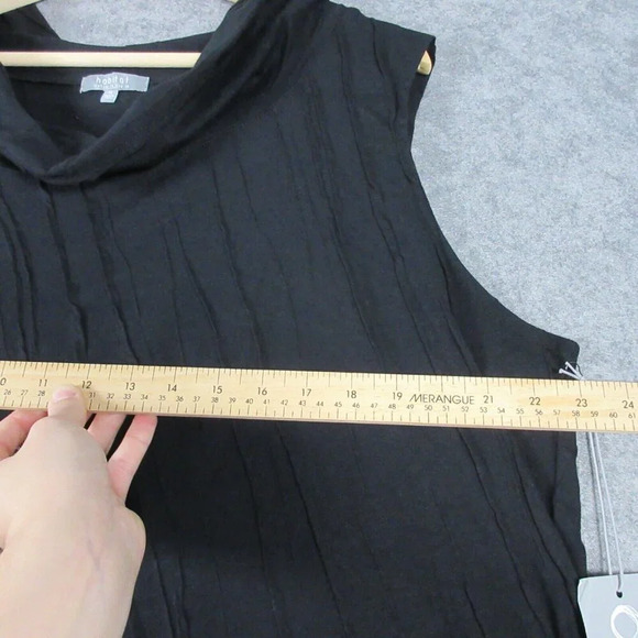 Habitat Women's Asymmetrical Cowl Neck Sleeveless Top Black Textured XL 202 - Picture 9 of 10